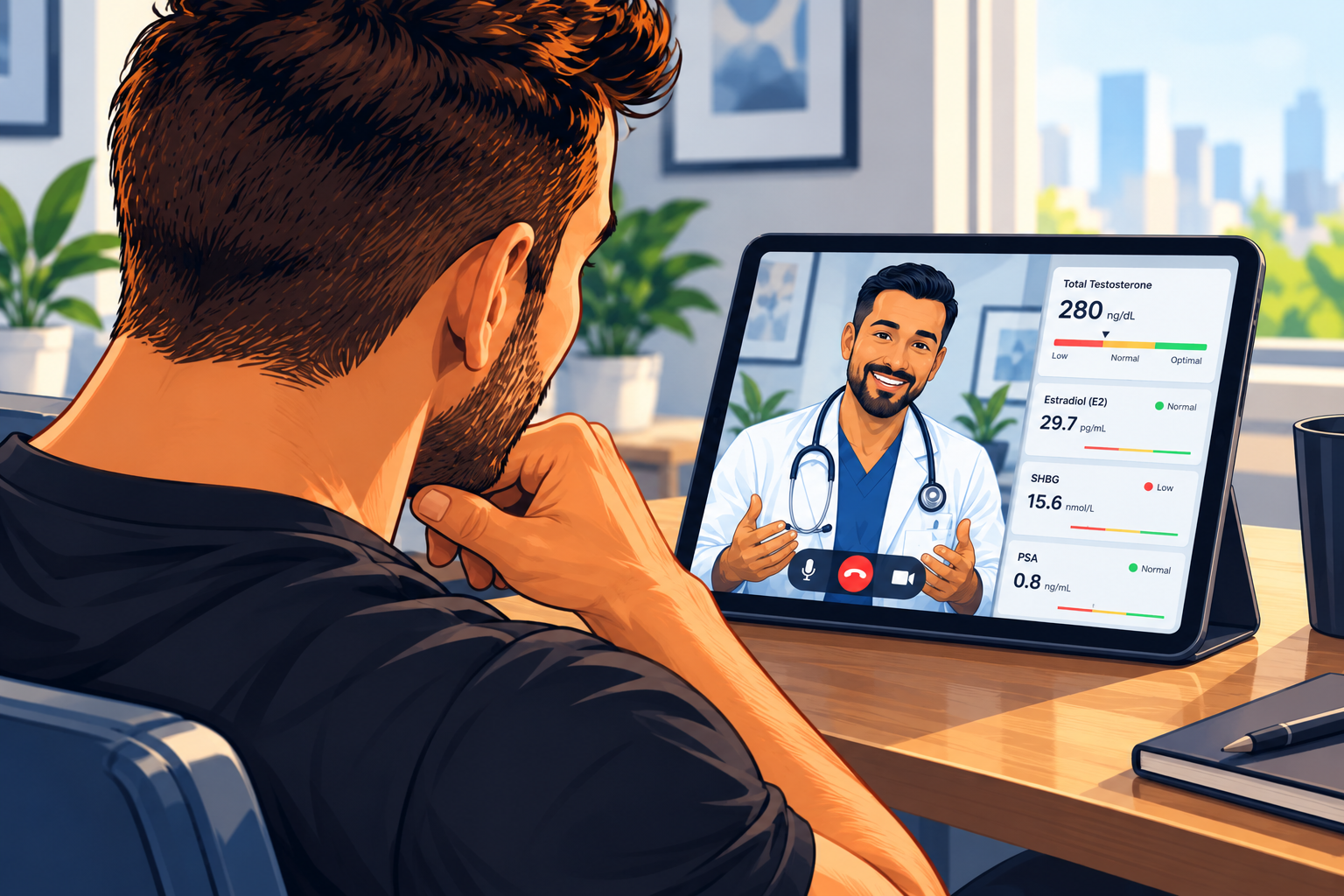 Patient on a video visit with a RespondWell clinician