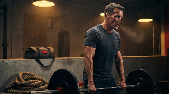 Firefighter training in gym